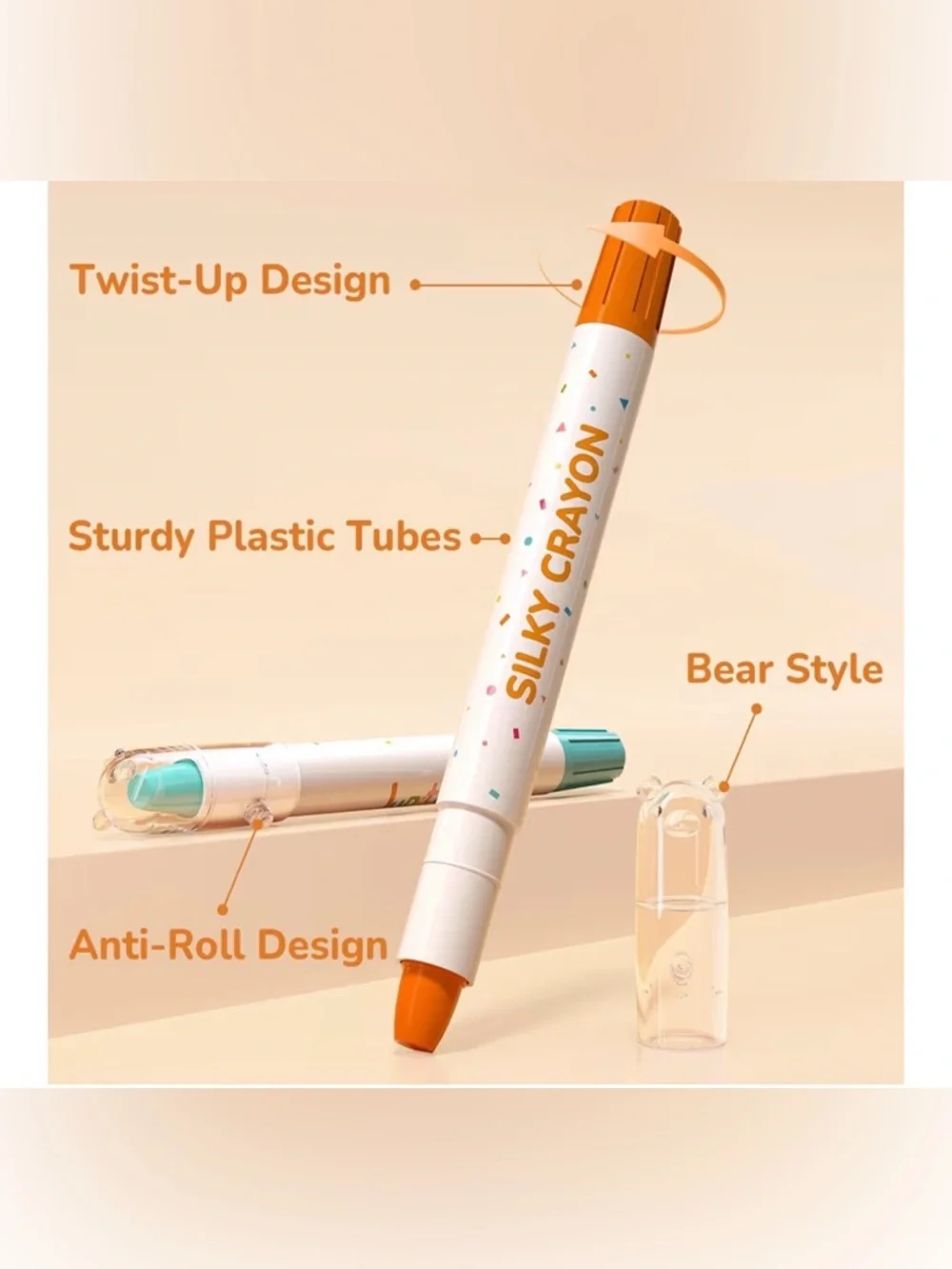Twist-Up Bear Crayons - Multi-Color Set